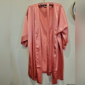 Maggie Lawrence Pink Kimona Dressing Gown With Belt Silky Feel